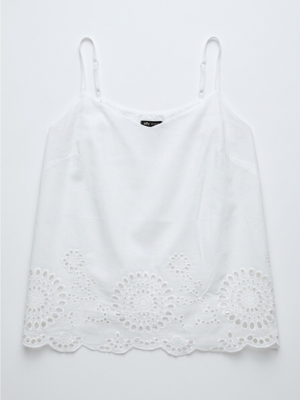 City Chic White Eyelet Scallop Hem Cami